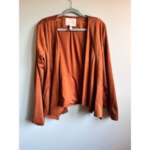 Hutch Jacket Anthropologie Large Brown Tan Microfiber NWOT